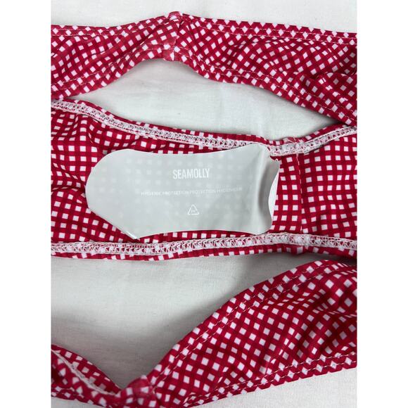 NEW Seamolly Bikini Set Red Gingham Bow Triangle Cheeky Swim Sweet Coquette - Picture 10 of 12